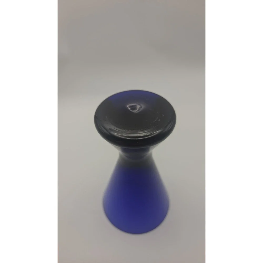 Vintage Cobalt Shot Glass heavy base